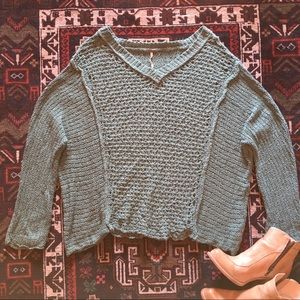 Free People Green Sweater